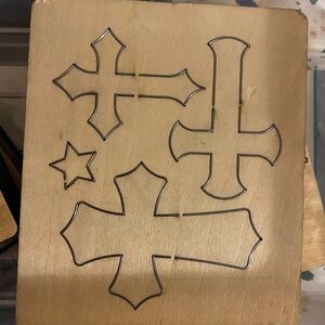 Wooden Craft Template with Metal Outlines